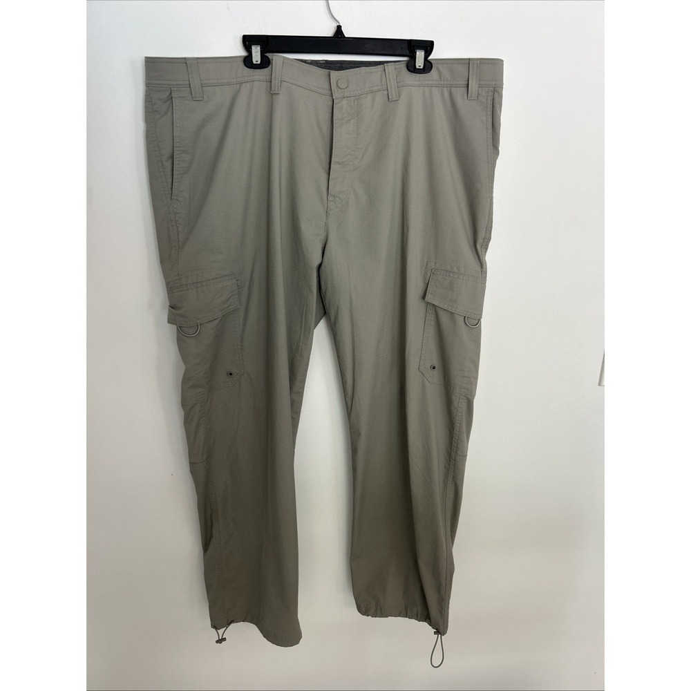 Roundtree & York Outdoor Men's Pants 46 X 30 Cargo Style Drawstring Legs Gray‎